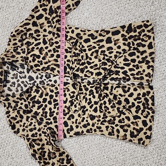 ZARA Animal Print Bow Tie Top - Picture 13 of 17